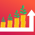 graphic of coin stacks in ascending order with plants
