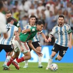 Football players from 2022 FIFA World Cup Match 24 - Argentina vs Mexico