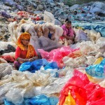 ragpickers sorting plastic