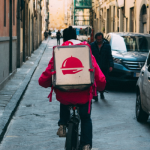 food delivery agent on a cycle