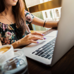 woman working on laptop