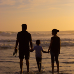 family, parents with child, beach