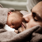 father, child, newborn